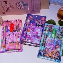 1 Set de Artículos de Papelería de Anime, que incluye Bolígrafo Retráctil, Cuaderno Espiral y Cinta Washi, Adecuado para Fans y Estudiantes (Estilo Aleatorio) - Multicolor - Ver 2