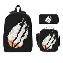 Prestonplayz Backpack Set, 3 Piece Backpack Set With Lunch Box Pen Box , A Back-To-School Essential: This Everyday Bag Features A Casual Style And Lightweight Construction, Paired With A Durable Zippered Closure-Making It Suitable Both Men And Women. - 套裝 - 查看 2