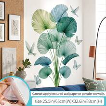 2pcs Plant Leaf Background Wall Landscape Painting, Pastoral Floral Wall Decor Sticker, Floral Decoration, Removable Waterproof PVC Wall Decal - 69389-weiyudu - View 7
