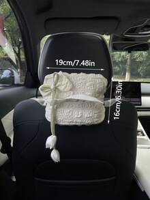 1 buah Kotak Tisu Tulip Pita Kreatif, Tas Gantung, Kotak Sandaran Tangan Mobil, Dekorasi Interior, Kotak Tisu Mobil Berbentuk Jaring, Tas Tisu Gantung untuk Kursi Depan dan Belakang Mobil, Tas Penyimpanan Tisu Multifungsi untuk Mobil, Tas Tisu Gantung Kain Berbentuk Jaring untuk Kursi Depan dan Belakang Mobil - A - View 4