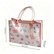 Miniso 三麗鷗 Hello Kitty 托特包 - 可愛卡通印花帆布肩背包，大容量手提包適用於工作、上學、旅行與購物 - 白色 - 查看 2