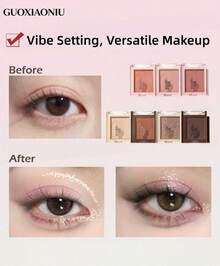 GUOXIAONIU Solid Color Eyeshadow Portable Matte Glitter Eyeshadow Daily Natural Eye Makeup - 07#Ice Mist Rose - View 11