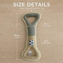 Dog Tug Toy,Dog Accessories, Dog Toys, Toys, Cat Toys, My PuppyPuppy Keep, Durable Bite Resistant Interactive Dog Chew Toy With Double Handle, Linen Squeaky Tug Of War Toy For Small Medium Large Dogs - Light Grey - View 2