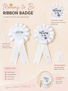 1 Set 2pcs Baby Shower Brooches Mommy To Be/Daddy To Be Badges, Expectant Father/Mother Pins, Souvenir Gift (Random Packaging Card) - Multicolor - View 5