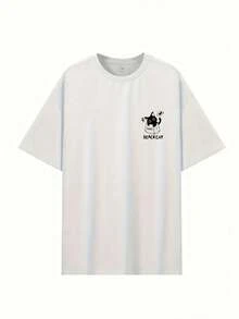 Women's Y2K-Inspired Short-Sleeve T-Shirt - Loose Fit, Cute Black Cat Print, Crew Neck, Casual Spring/Summer/Autumn T-Shirt, Fall Casual Wear | Y2K Fashion | Quality - 白色 - 查看 3