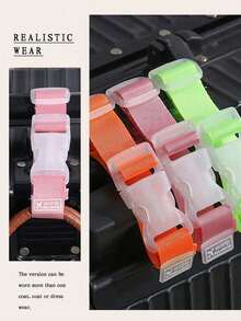 Cinghia regolabile colorata per bagagli, cinghia portatile per bagagli da viaggio con fibbia, accessorio da viaggio essenziale, facile da trasportare, adatto per auto/viaggi all'aperto, cinghia etichetta bagaglio anti-smarrimento, essenziale per viaggi estivi, fitness, forniture scolastiche, campeggio, essenziale per vacanze, borsa da crociera, forniture scolastiche, accessori scolastici, forniture scolastiche - Multicolore - Visualizzare 2