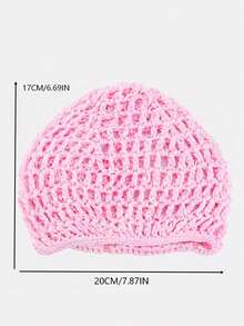 2pcs Women's Hair Net Cap Under Cap Handmade Crochet Mesh Cap Hair Protection Net Cap Suitable For Daily Use - Black/Pink Tones - View 2