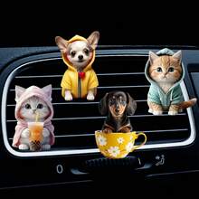Creative Puppy Car Air Vent Clip Fragrance Diffuser Decor Set, Car Air Freshener Clip Decoration - Multicolor - View 6