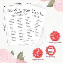 Bridal Shower Game - What's In Your Purse, Wedding Party Game, Cardstock, Minimalist - Bridal Shower - View 2