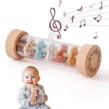 Juguete sonajero calmante para bebés de plástico ABS, simulador de sonido de lluvia multicolor, juguete de estimulación sensorial y entrenamiento de enfoque para bebés, regalo para fiestas de Navidad, Halloween y cumpleaños - Multicolor - Ver 3