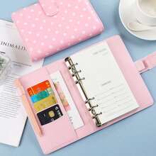 A6 Colorful Polka Dot PU Leather Zipper Cash Envelope Wallet, Multi-Pocket Budget Manager, Cash Storage Challenge System, Expense Tracking And Financial Goal Setting - A6 - View 3