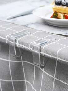 10pcs/1pack Transparent Non-Slip Tablecloth Clips .Home Tablecloth Non-Slip Fixing Clips .Suitable For Wedding Party And Family Dinner Tablecloth Fixing Clips Kitchen And Restaurant Hotel Essential Tools - Multicolor - View 4