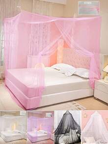 Mosquitera de princesa con parte superior redonda (adecuada para camas de menos de 59 pulgadas), dosel de cama, falda de cama de princesa, decoración de habitación, tienda de techo, apta para cama de matrimonio/queen (mosquitera cuadrada, 79x71x71 pulgadas) - Multicolor - Ver 2