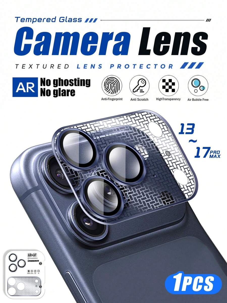 1 pieza Funda protectora de lente de cámara de aleación a prueba de golpes de grado militar azul oscuro con cobertura completa, compatible con iPhone 17 Pro Max, soporta el modo de disparo original - Azul Marino - Ver 1