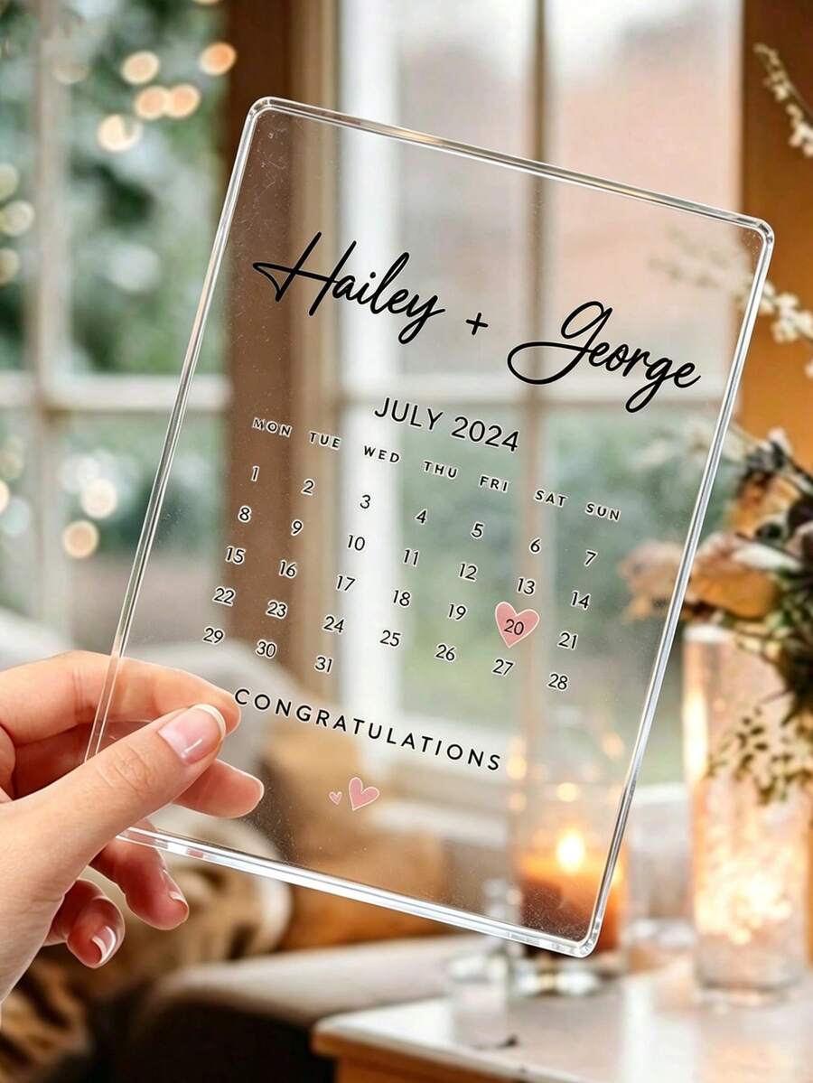 Custom Acrylic Wedding Invitations, Personalized Wedding Invitations. Custom Wedding Invitations, Wedding Invitations, Acrylic Gift Invitations, Acrylic Wedding Signs, And Wedding Invitations With Name, Date And Location. - Multicolor - View 1