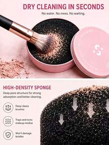 1pc Caixa de Limpeza de Pincéis de Maquilhagem com Pincel de Sombra e Esponja de Limpeza, uma Ferramenta de Limpeza a Seco para Remover Completamente os Resíduos de Cosméticos nas Cerdas do Pincel sem Danos. A Esponja é Substituível e Lavável. Leve, Prática e Reutilizável, Adequada para Uso Doméstico e Viagens ao Ar Livre. Também é um Presente Encantador para Família e Amigos, um Item Essencial de Viagem. - Multicolorido - Ver 6