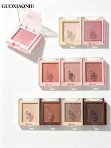 GUOXIAONIU Solid Color Eyeshadow Portable Matte Glitter Eyeshadow Daily Natural Eye Makeup - 07#Ice Mist Rose - View 1