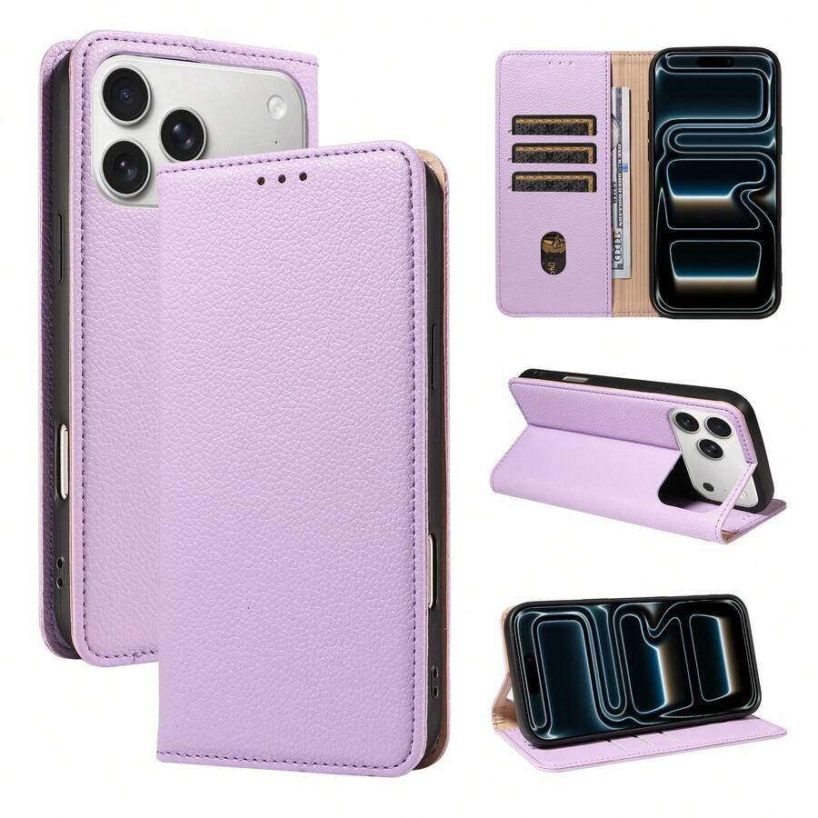 Ví da cao cấp sang trọng với khe đựng thẻ, chân đế, nắp gập từ tính, tương thích với iPhone, ốp bảo vệ chống rơi vỡ dành cho doanh nhân, phiên bản quốc tế, không phải phiên bản nội địa.