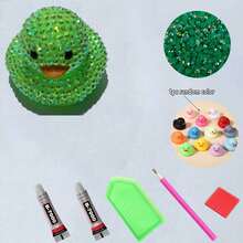 Kit de material DIY de pato con strass de colores, pequeño adorno antiestrés, decoración de baño, juguete de playa, accesorio de piscina, regalo lindo para la mejor amiga - Multicolor - Ver 11