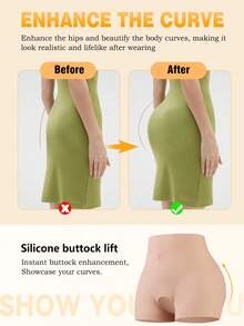 Soft Elastic Silicone Butt Lifting Pants, Seamless Invisible Anti-Slip Running Support, Confident Shaping For Daily Fitness Wear - Apricot - View 5