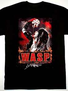 VintageItem Picture Wasp Band Graphic T Shirt Unisex Heavy Metal Band Tee Wit (2)Summer Tops - Black - View 1