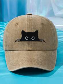 1 buah Topi Baseball Wanita Motif Kucing Bordir Personalisasi Pelindung Matahari Lembut Cocok untuk Semua Musim Ukuran Dapat Disesuaikan Warna Polos Gaya Retro Jalanan Warna-warni Cocok untuk Pemakaian Sehari-hari dan Sebagai Hadiah - B - View 22