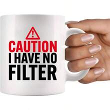 Caution I Have No Regalos sarcsticos para compaeros de trabajo, amigos, humor, sarcasmo, divertida taza de cermica, 11 onzas, color blanco - Blanco - Ver 7