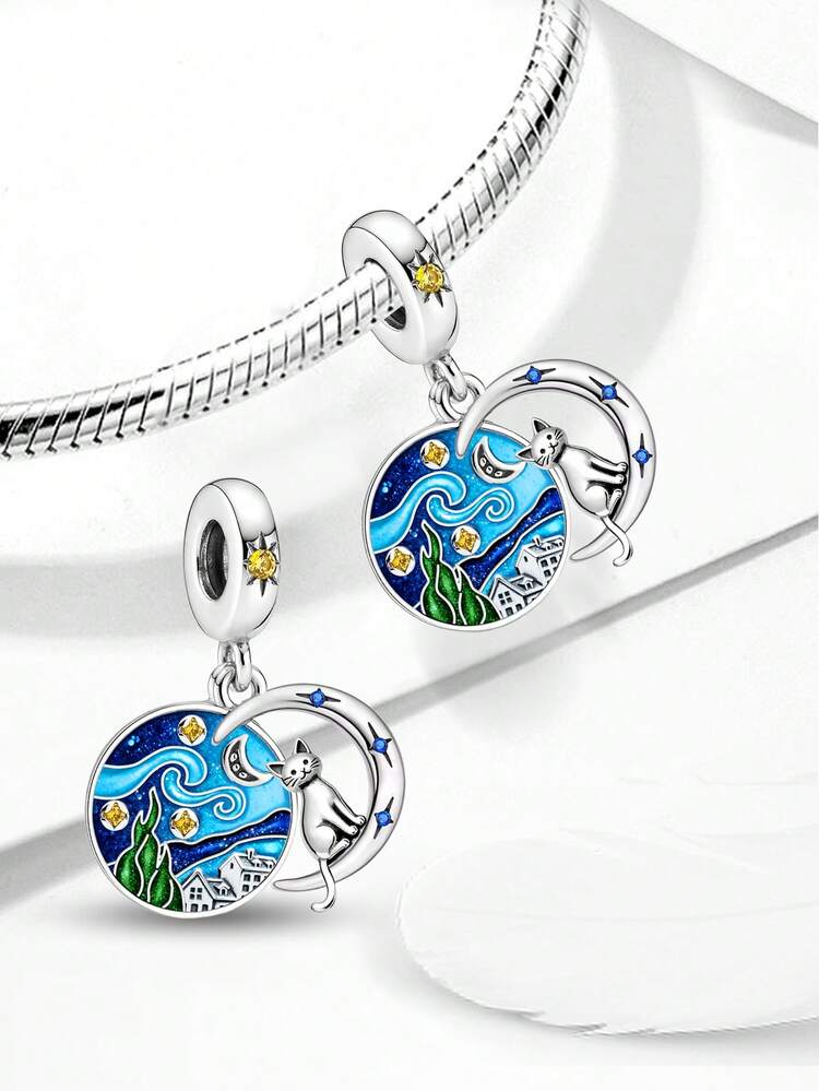 1Pc Fashionable Cute Pet Elephant Series Charm Bead Fit For Women Bracelets Bangles DIY Jewelry Making And Daily Outfit Matching Jewelry - Beads - View 8
