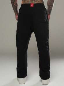 DMUNIZ Black Baggy Sweatpants, Wide Leg, Streetwear, Casual, Winter - 黑色 - 查看 3