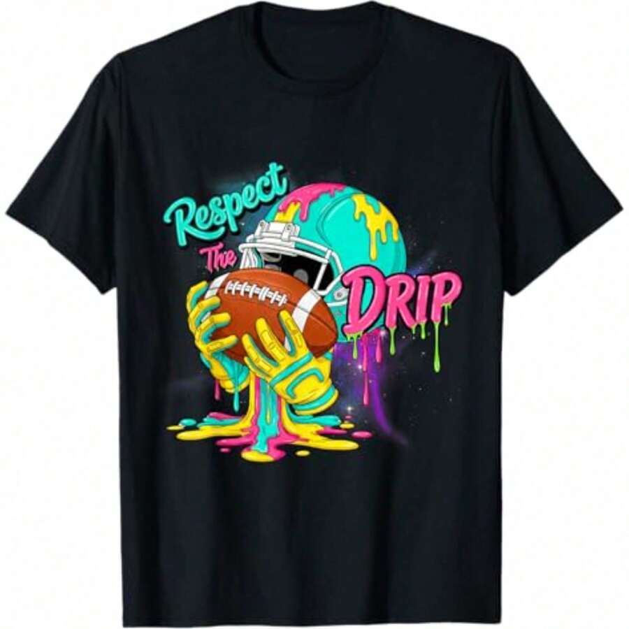 Football Drip Boys Football Ice Cream Respect Drip T-Shirt - Black - View 1