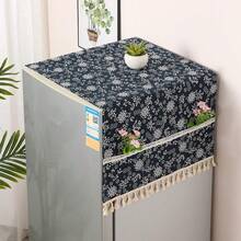 Cotton Linen Fridge Dust Cover With Double Side Pockets Waterproof Anti Dust Refrigerator Top Cover - View 18