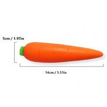 1pc Carrot Squeeze Doll, Carrot Memory Sand, Carrot Stress Relief Doll, Creative Realistic Carrot Plush Doll, Banana Memory Sand Soft Rubber Stress Relief Prank Doll, Creative Realistic Sand-Filled Carrot Doll, Prank Stress Relief Doll - Multicolor - View 6