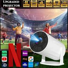 XBJ New Mini Projector 2026 Android 14, 4K UHD Supports 600 ANSI Lumens, 180° Projection Angle, Autofocus Automatic Keystone Correction, WiFi 6 Bluetooth 5.4 Screen Mirroring, Ultra-Quiet For Gaming Home Theater Office Education Outdoor Garden, Portable Projector As An Ideal Mother's Day Gift - Phích cắm loại C của EU (220-240V) - Xem 1