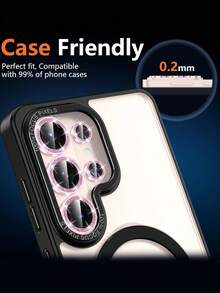 Pink Glitter Camera Lens Protector Kit, Compatible With Samsung Galaxy S25 Ultra, S25/25 Plus, S24 Ultra, S24, S24 Plus, S23 Ultra, S23 And S23 Plus. This Product Features High-Definition Tempered Glass And Aluminum Alloy Lens Ring. This Sparkling Lens Protector Is Waterproof, Shockproof, Drop-Proof, Scratch-Resistant And Fingerprint-Resistant, Providing Full Coverage Protection, Suitable For Daily Use - Baby Pink - View 3