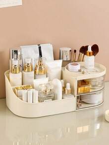 Organizador de cosméticos multicolor para escritorio, estante de almacenamiento para maquillaje y cuidado de la piel, caja de clasificación de lápices labiales, organizador de maquillaje de sobremesa con cajones, caja de almacenamiento para cuidado de la piel - Blanco - Ver 2