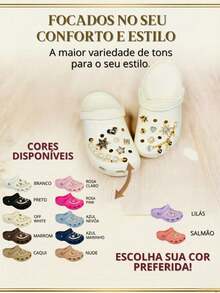 Low-Heeled Croco Clog Sandal, 100% EVA, With Pendant - Soft And Comfortable. - 卡其色 - 查看 4