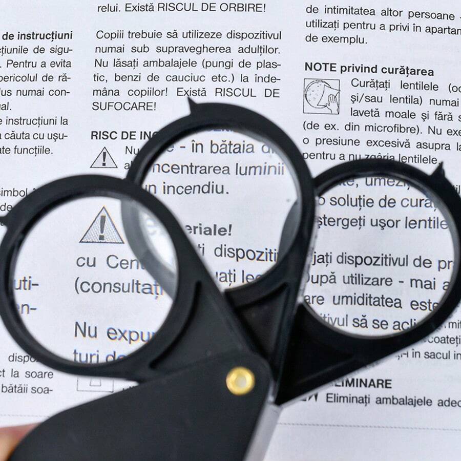 1pc/2pcs Handheld Portable 15X Magnifying Glass, 30mm Optical Lens, 3 Lenses With Triple Opening High-Definition High Magnification Folding, Mini High Magnification Reading Small Characters, Reading Tool For Reading, Optical Glass+ABS - A - View 1