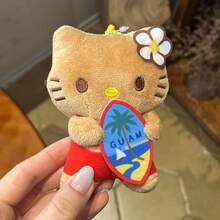 1 pieza Muñeco de peluche de surfista con patineta y falda de césped, colgante de peluche KT, regalo de San Valentín, accesorio para mochila, llavero - Multicolor - Ver 7