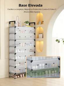 4/5/6/7/8/9 Tier Storage Rack Shoe Rack Easy To Assemble - White - View 4