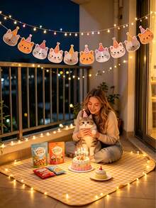 Cat Birthday Party Banner, Cat Birthday Party Decoration, Cute Humorous Kitten Birthday Party Decoration, Suitable For Cat Theme Party Decoration Supplies, Birthday Party, Baby Shower - Multicolor - View 10