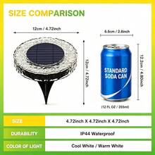 18 Pack 4.72INCH, Solar Ground Lights Outdoor, Waterproof, 8 LED Solar Powered In Ground Disk Light For Driveway Walkway Pathway Lawn Patio Yard Outside Garden Decor(Warm White/ Cool White) - 18個裝 - 查看 4