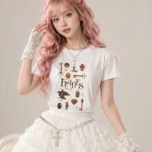 Hades Printed Dark Vintage T-Shirt, 100% Cotton - 白色 - 查看 2