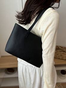 New Luxury Style High-End Pattern Versatile Women's Shoulder Tote Bag - Black - View 6