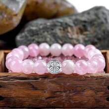 Handcrafted Gemstone Healing Energy Bracelets 925 Sterling Silver Double Happiness Pendant Natural Wellness for Women 8mm Beads - Labradorita AAA - Ver 5