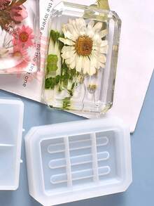 Silicone Soap Dish Resin Mold, Rectangular Self-Draining Soap Holder Epoxy Casting Mold For DIY Bathroom Craft, Sink Sponge Tray Tool - Multiple Styles - View 2