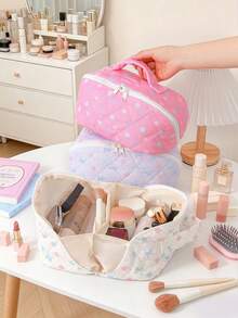 Cute Bow Flower Design Large Capacity Makeupbag Zipper Travel Wash Bag Multifunctional Portable Storage Bag Lipstick Storage Bag Women's Accessory Bag - Multicolor - View 7