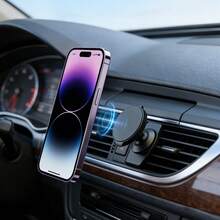 Adhesive Magnetic Holder, Strong Magnetic Attraction, Stable And Secure Fixation, 360 Degree Rotation. ° ° Flexible Rotation, Premium Aluminum Alloy Material, Durable, Compatible With Phones And Tablets, Suitable For Various Scenarios, Comes With Metal Plate. - BS02 - View 1