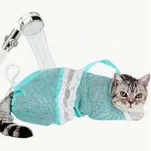 2 Stücke Set Katzen-Badebeutel, verbessertes komfortables Mesh-Design, Katzen-Badehilfe, geeignet für Katzen- und Hundebaden, Krallenschneiden, Fellpflege und Medikamentengabe - Verschiedenfarbig - Übersicht 8