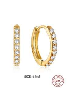 2pcs/Set 925 Sterling Silver Zirconia Nose Rings, 5-9mm Multiple Sizes Hypoallergenic Nose Piercing Septum Rings And Earrings, Classic Women's Jewelry, Suitable For Daily Wear, Date, Beach, Party, Vacation, Holiday Gift - Gold - View 14