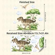 1 miếng dán tường khủng long cho trẻ em, họa tiết sống động của khủng long bạo chúa Tyrannosaurus Rex, khủng long bay Pterosaur và bụi cây. Decal hoạt hình vui nhộn với thiết kế sinh động, đồ trang trí tuyệt vời cho phòng ngủ trẻ em, khu vui chơi và trang trí trong lớp mầm non. - Nhiều màu - Xem 4